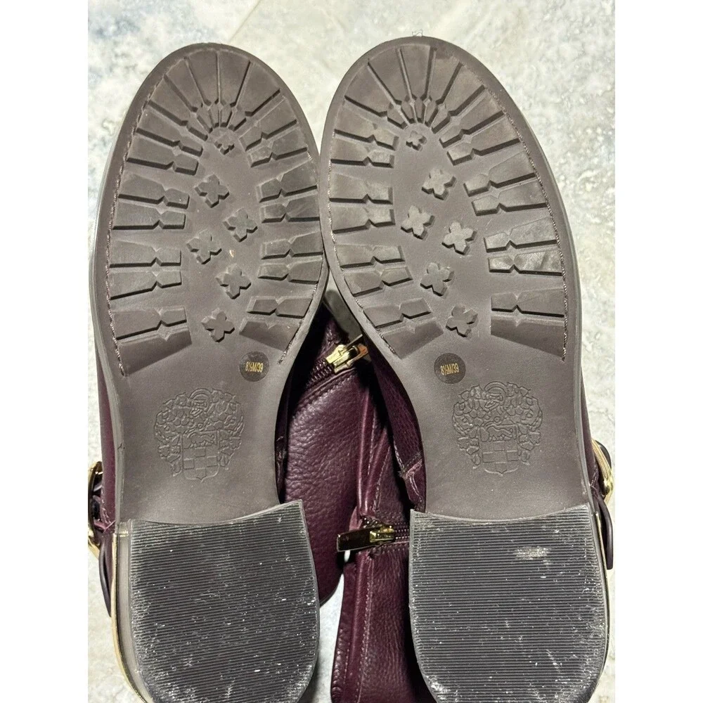 Womens Vince Camuto Wantilla Burgundy Boots Size 8.5 M